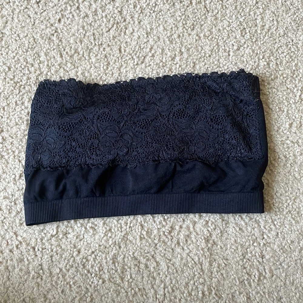 Black lace bandeau. One size. Worn once.